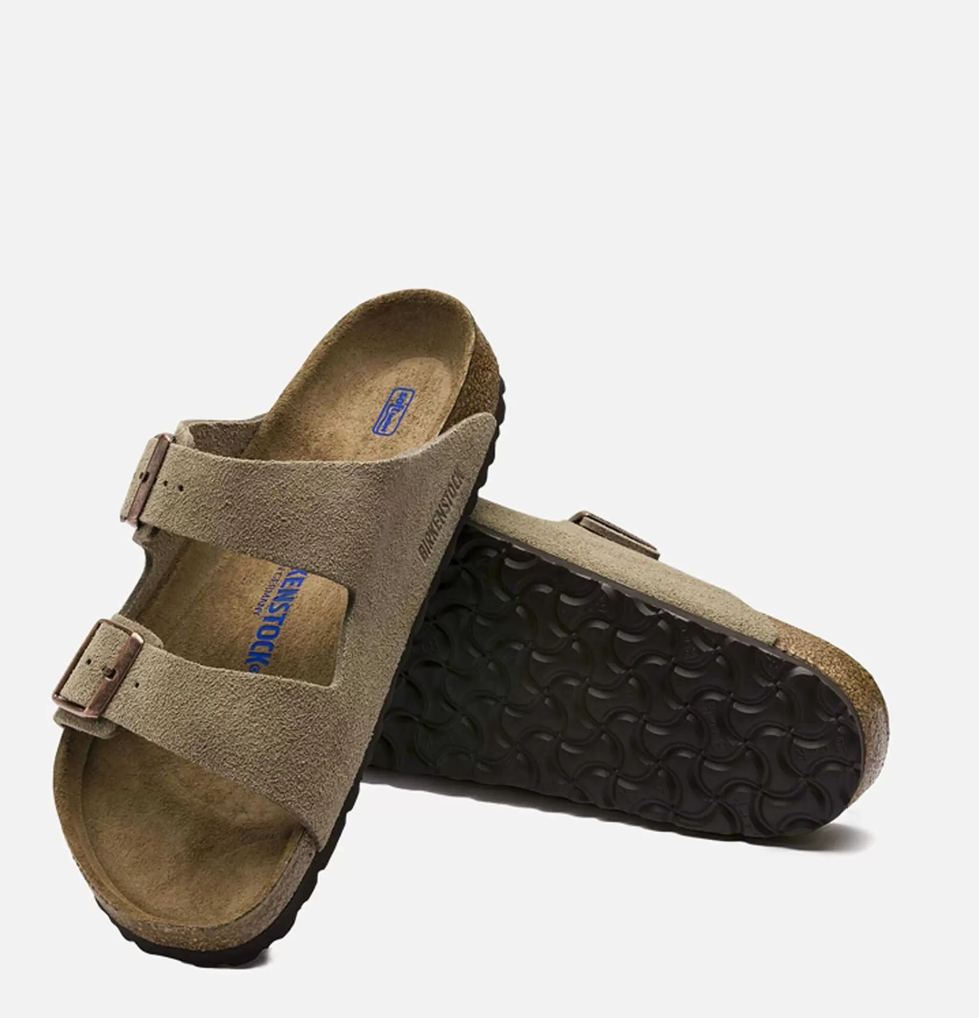Sandalias Arizona Birkenstock para Hombre - Suela Softbed Acogedora en Tonio Taupe, Calzado Cómodo con Diseño Ergonómico