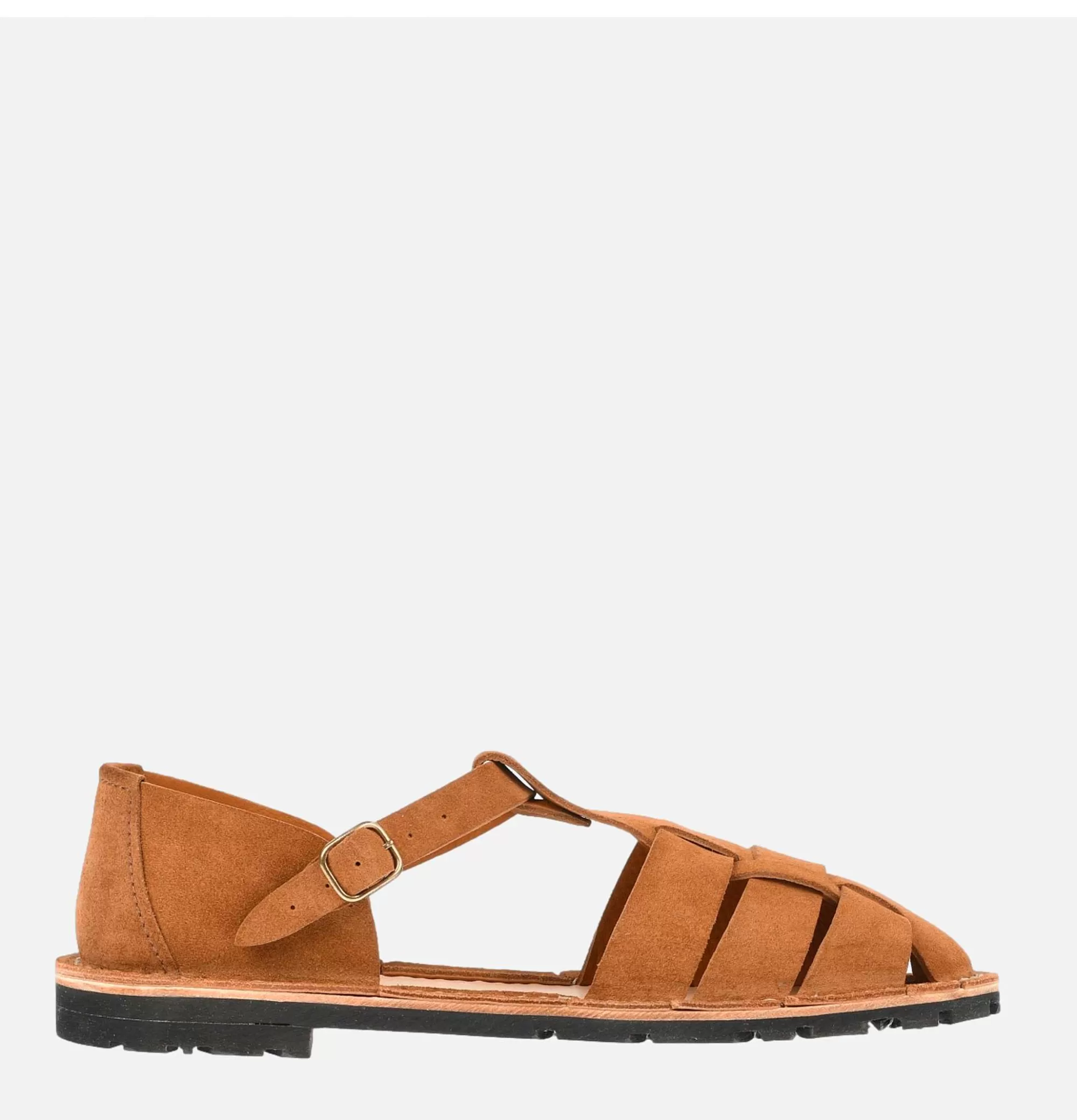 Sandalias Artesanales STEVE MONO en Cuero Cognac - Calzado Casual para Hombre con Diseño Único