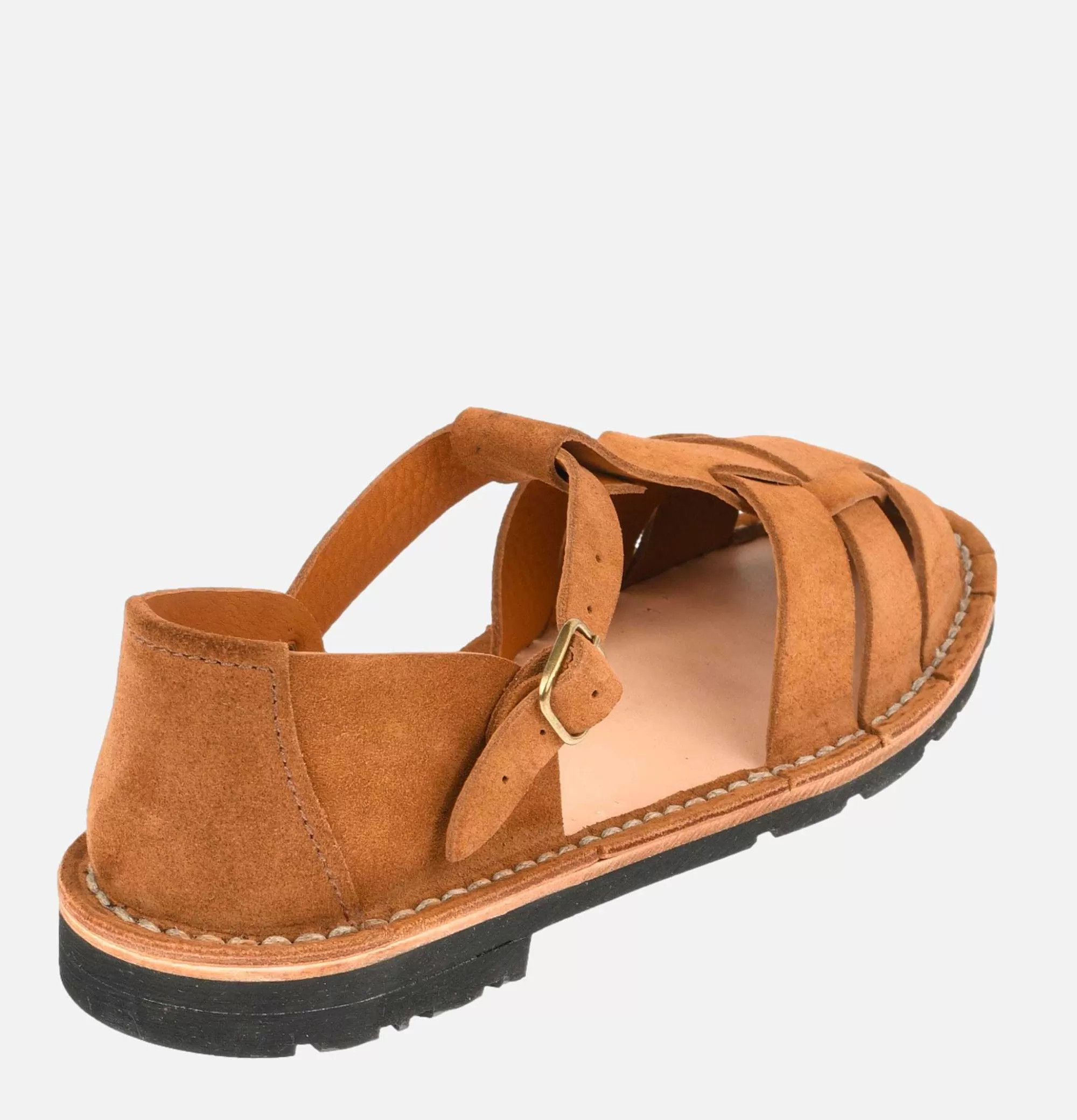 Sandalias Artesanales STEVE MONO en Cuero Cognac - Calzado Casual para Hombre con Diseño Único