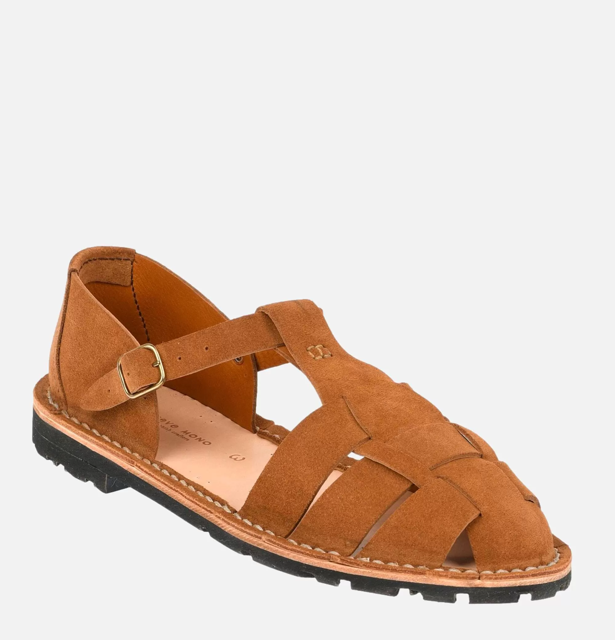 Sandalias Artesanales STEVE MONO en Cuero Cognac - Calzado Casual para Hombre con Diseño Único