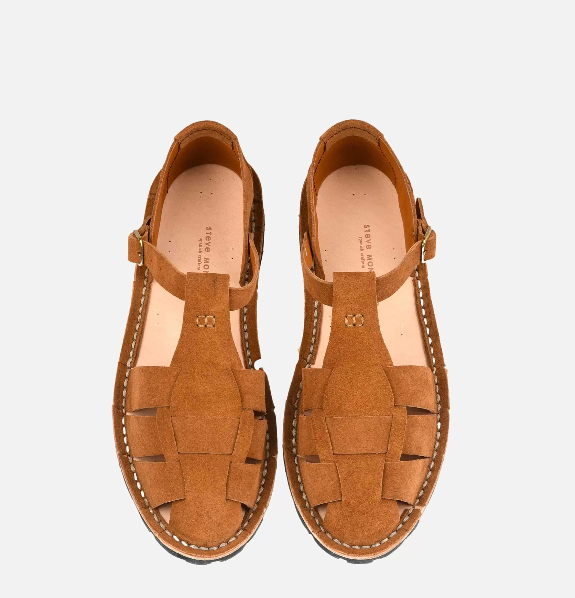 Sandalias Artesanales STEVE MONO en Cuero Cognac - Calzado Casual para Hombre con Diseño Único