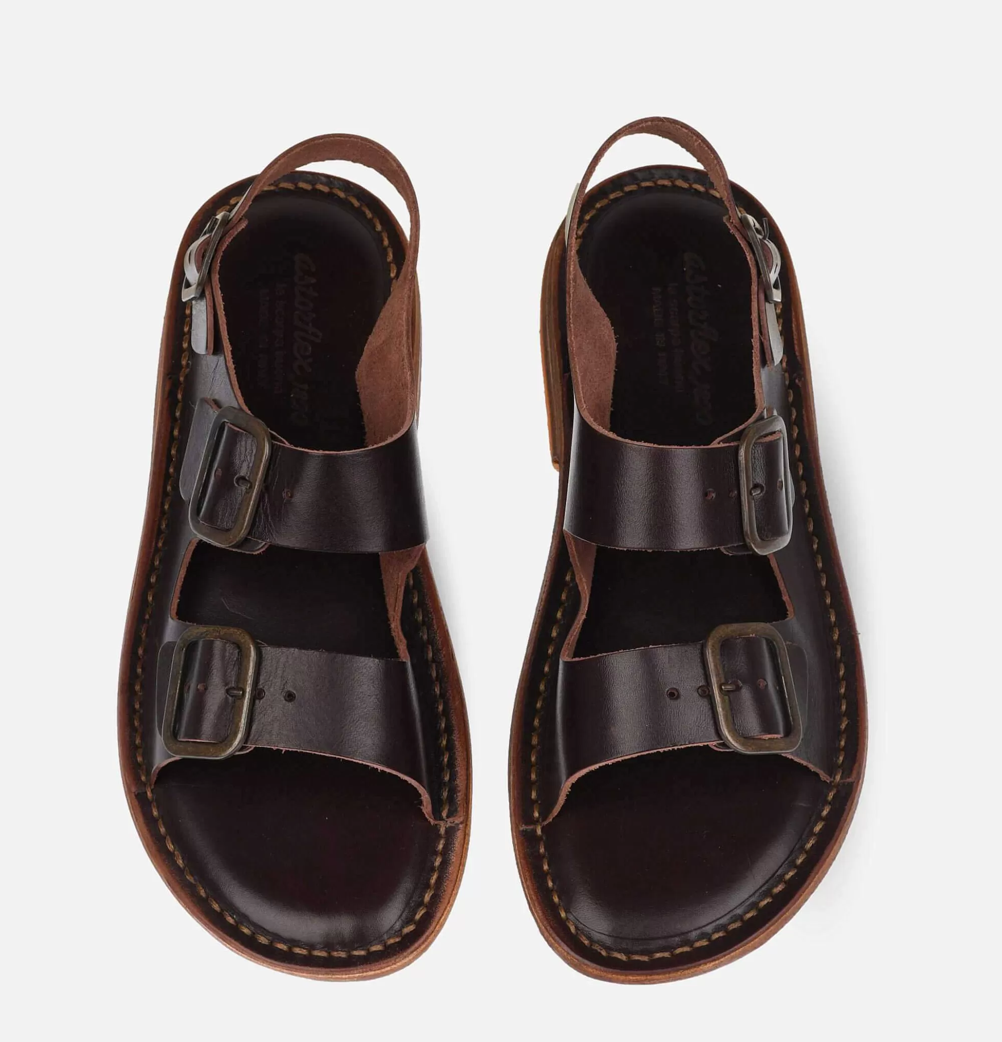 ASTORFLEX Jetty Flex - Sandalias Clásicas en Cuero Marrón para Hombre, Confort Duradero