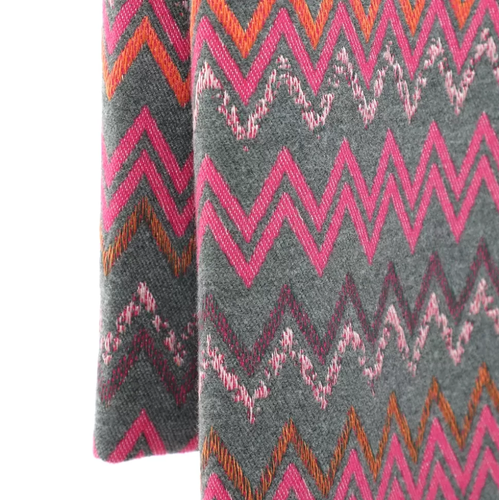 Pañuelo Chevron Fucsia y Verde en Viscosa - Accesorio Primaveral Folli Follie para Mujer
