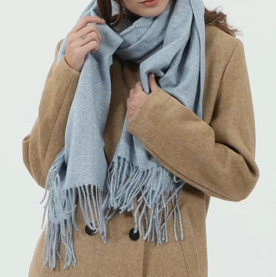 Folli Follie Bufandas de Invierno - Chalina Fememina en Lana Natural con Diseño Acogedor