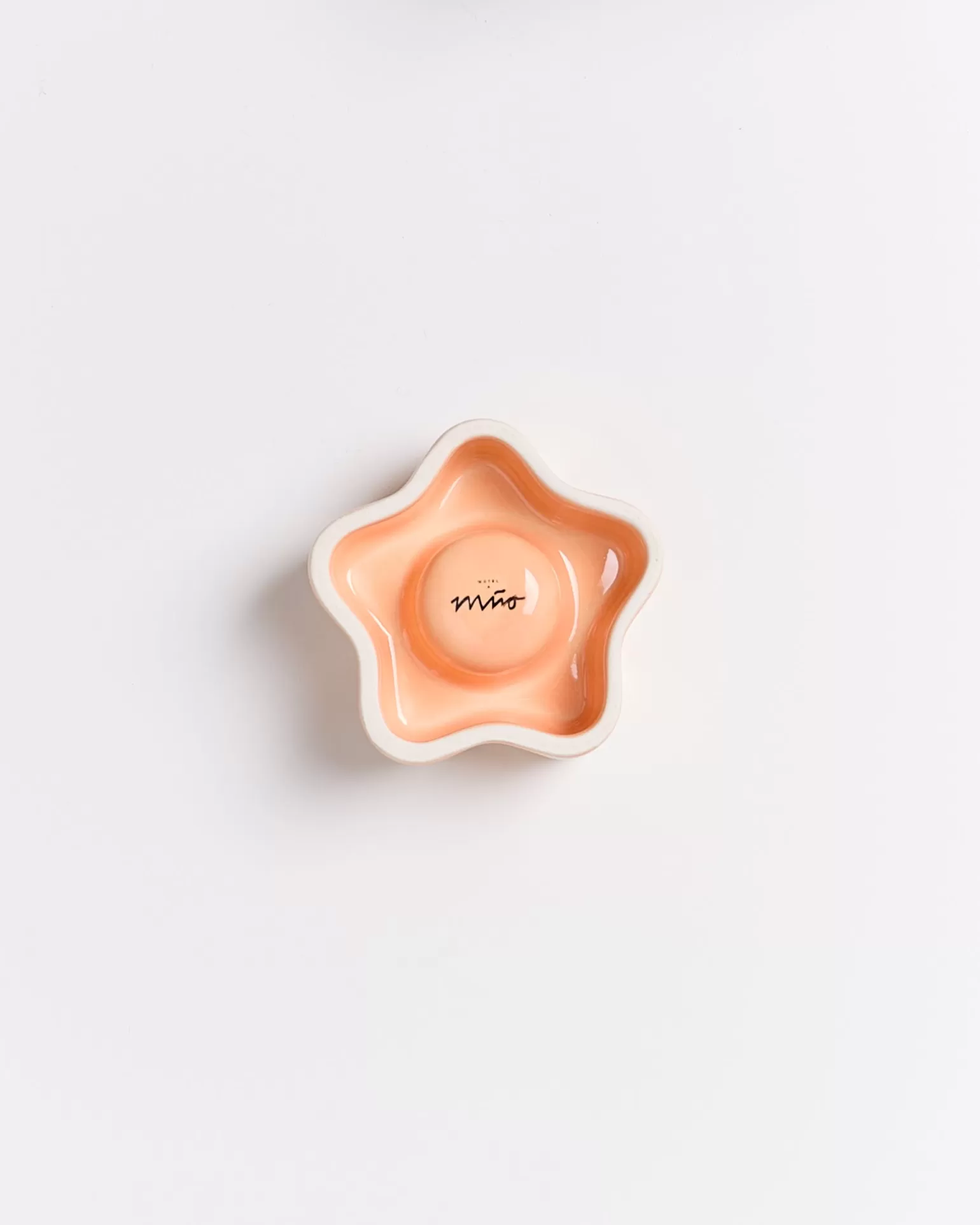 Portavelas Decorativo Miio Seia - Diseño Rústico en Melocotón para Mesas de Noche