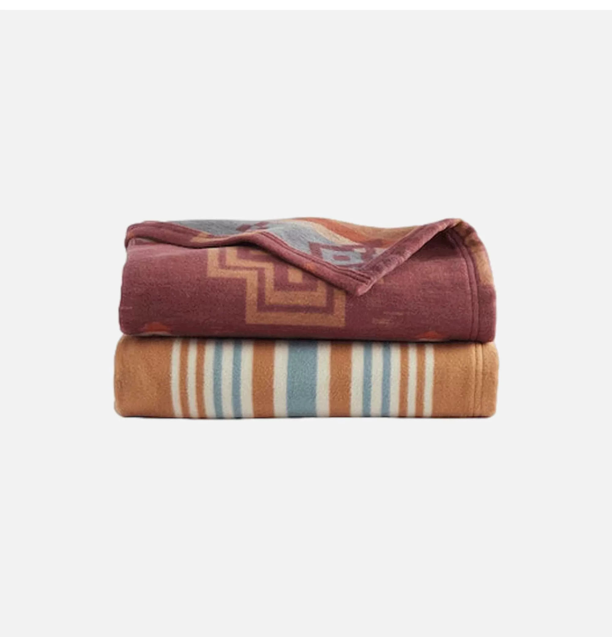 PENDLETON Juego de 2 Fundas: Diseño Rayas Carico Lake en Arena - Estilo Maison para un Hogar Acogedor
