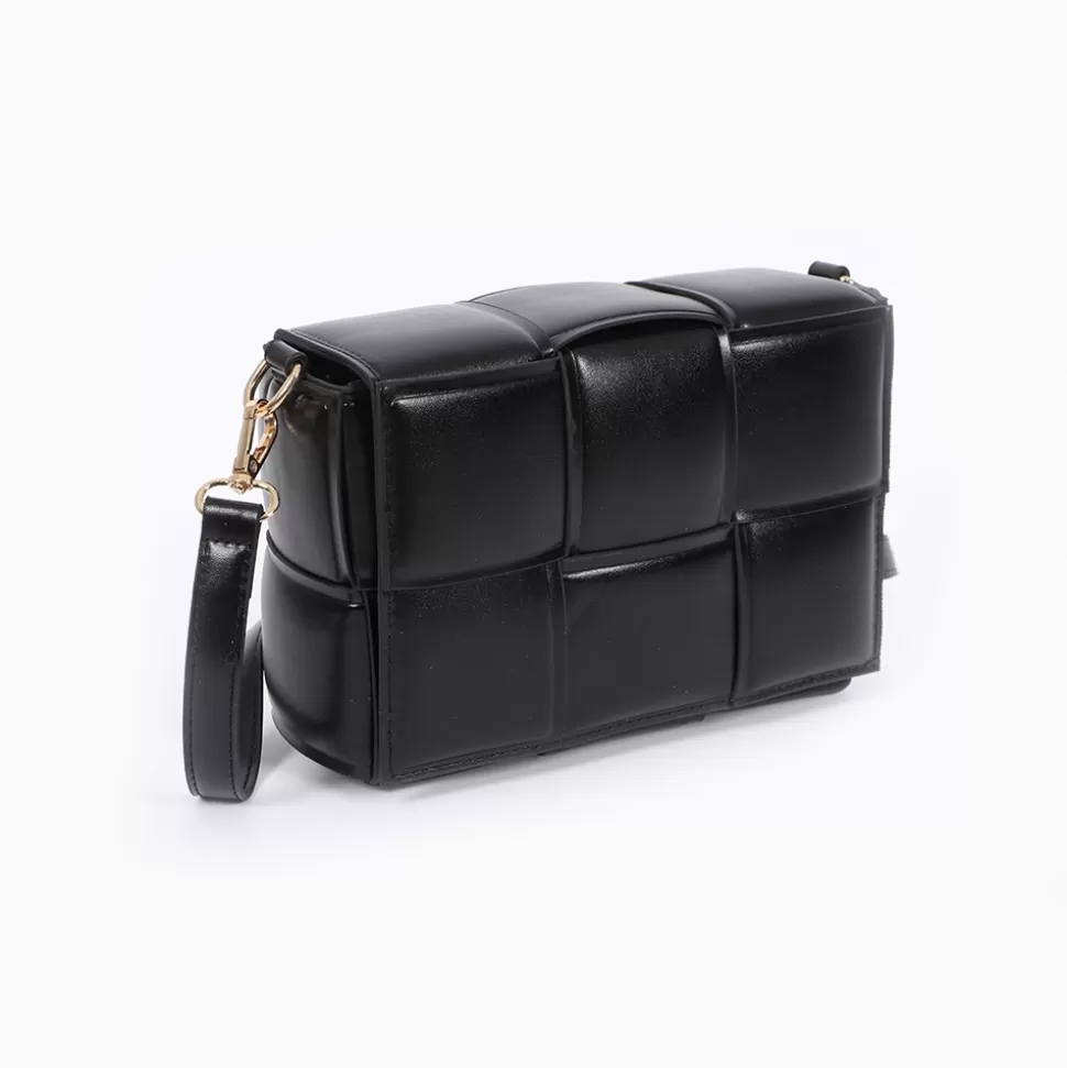 Bolso Folli Follie Mujer - Bandolera cuadrada negra con trenzas estilo urbano