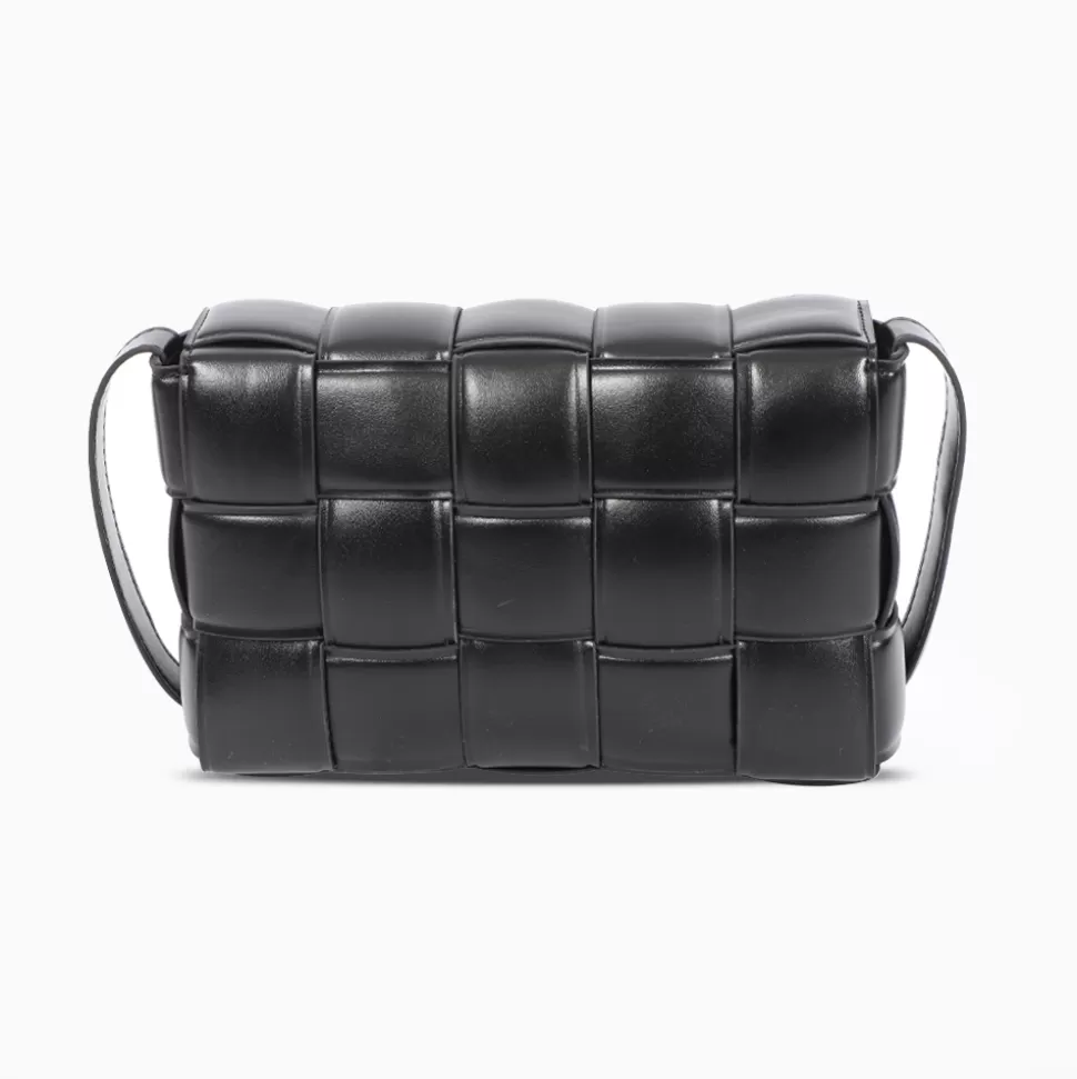 Bolso Bandolera Folli Follie Negro - Diseño Cuadrado con Detalles Trenzados para Estilo Urbano
