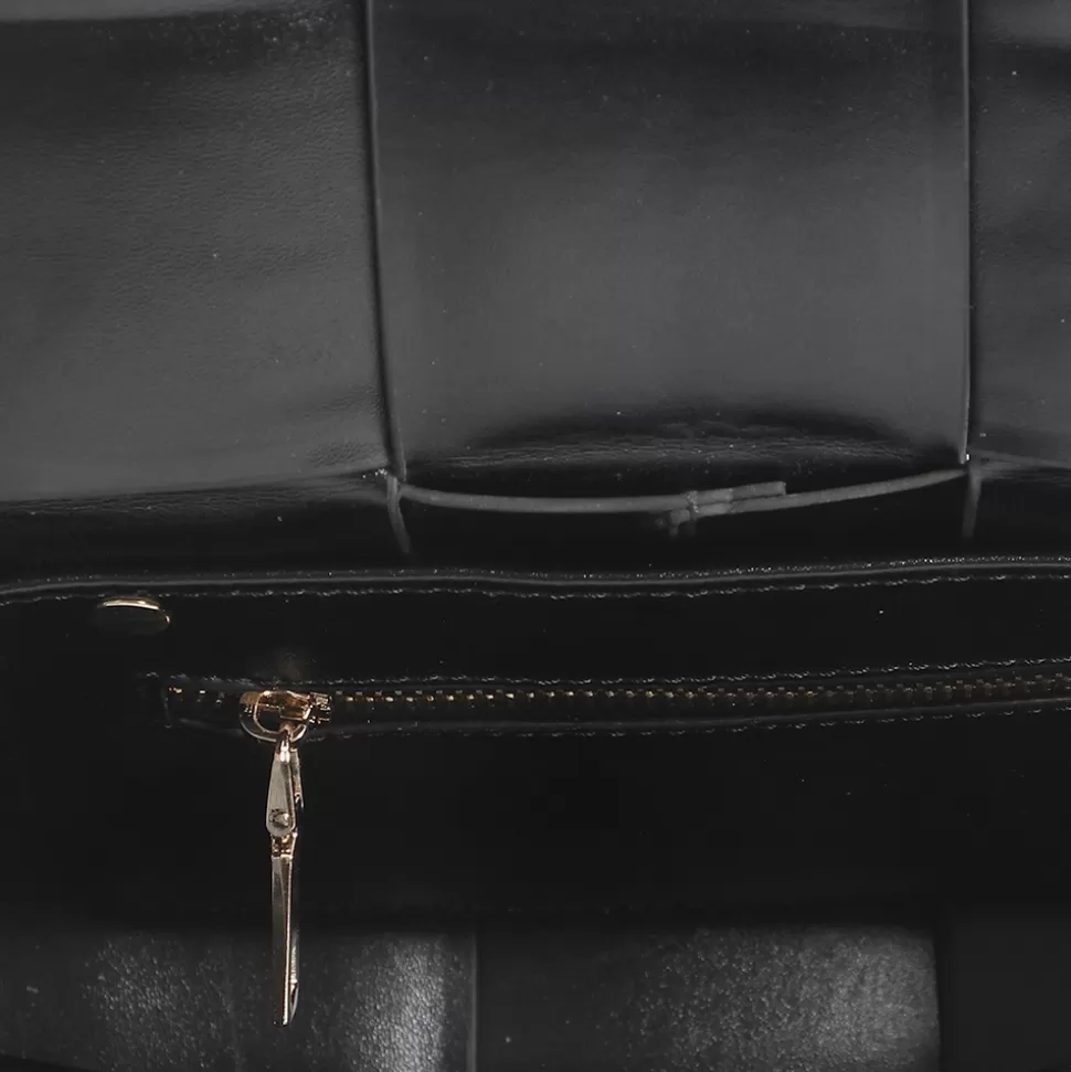 Bolso Folli Follie Mujer - Bandolera cuadrada negra con trenzas estilo urbano