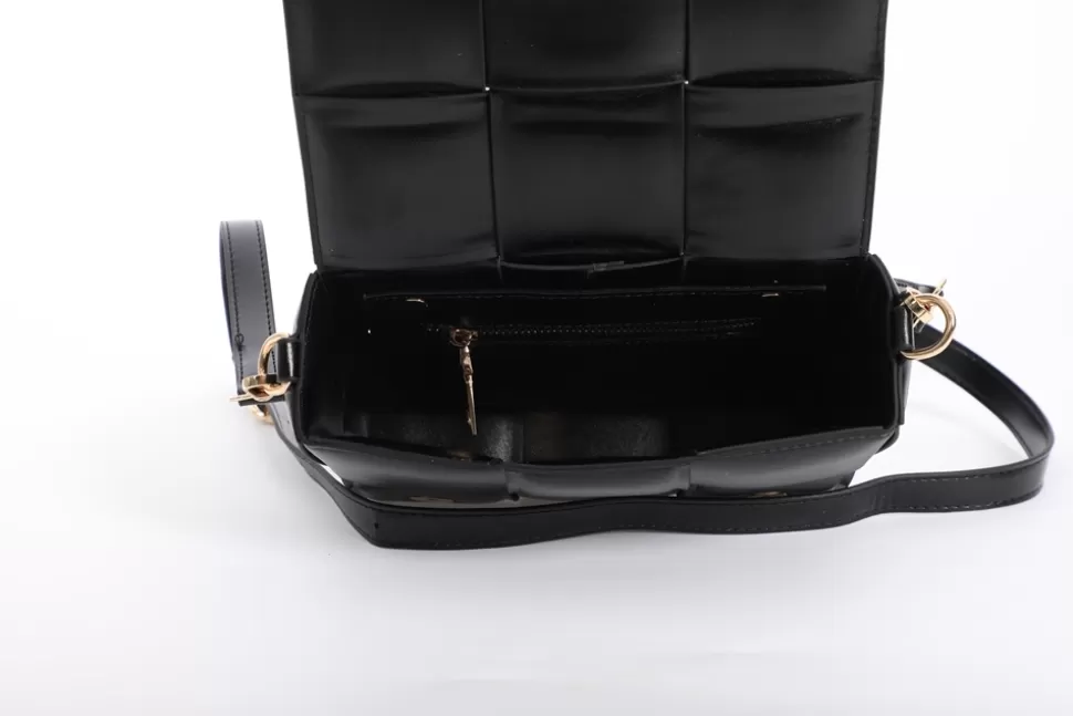 Bolso Folli Follie Mujer - Bandolera cuadrada negra con trenzas estilo urbano