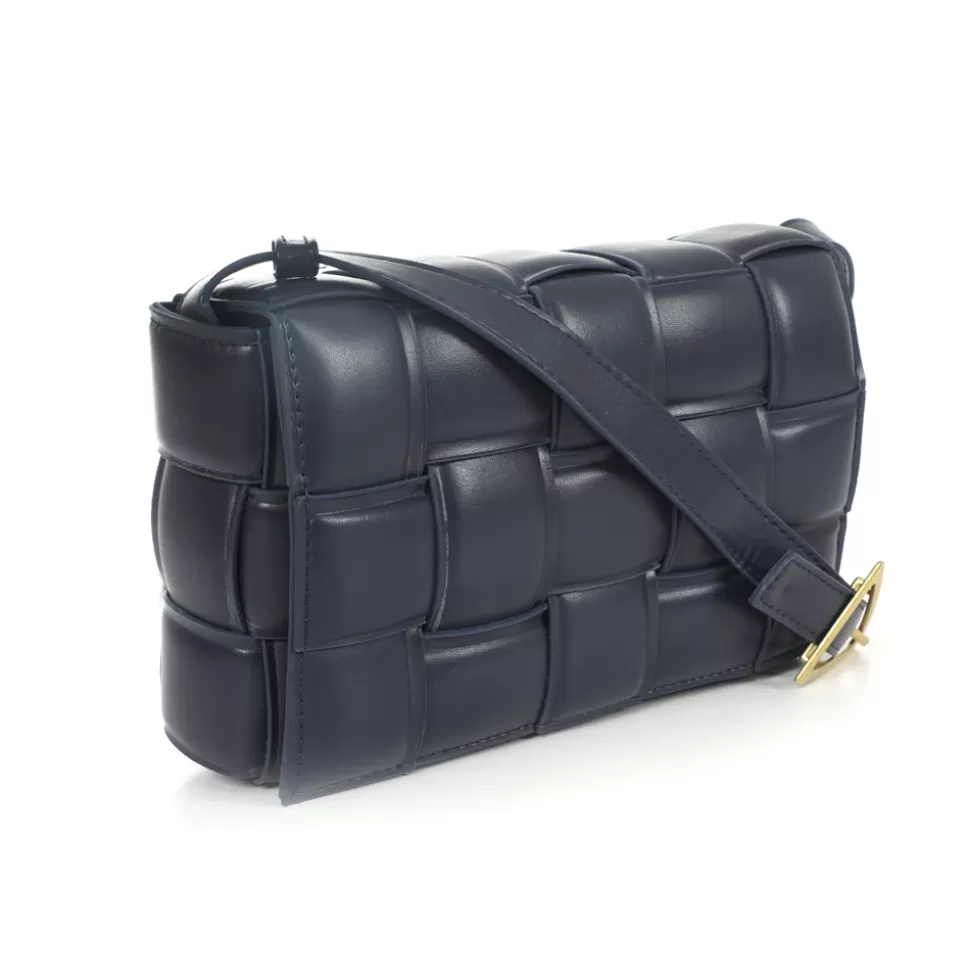 Bolso Folli Follie Mujer - Bandolera cuadrada azul con detalle trenzado, diseño moderno y versátil para el día a día. ¡Atrévete a destacar con este complemento de moda!