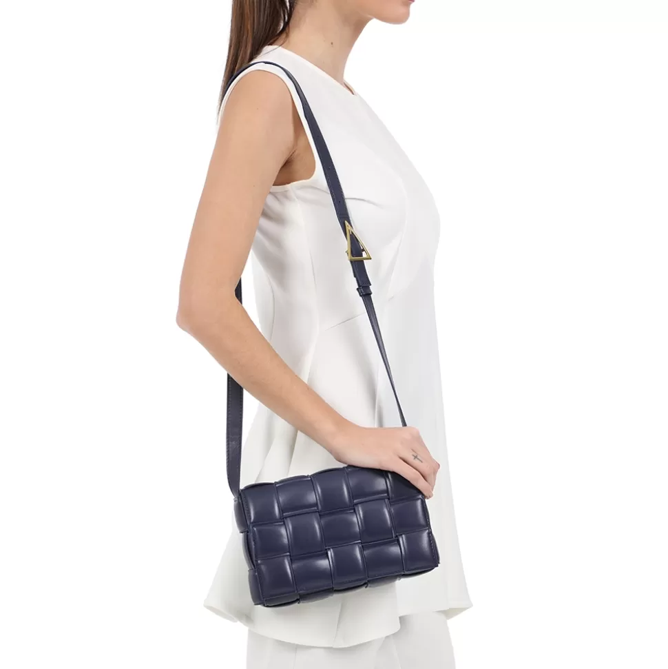 Bolso Folli Follie Mujer - Bandolera cuadrada azul con detalle trenzado, diseño moderno y versátil para el día a día. ¡Atrévete a destacar con este complemento de moda!