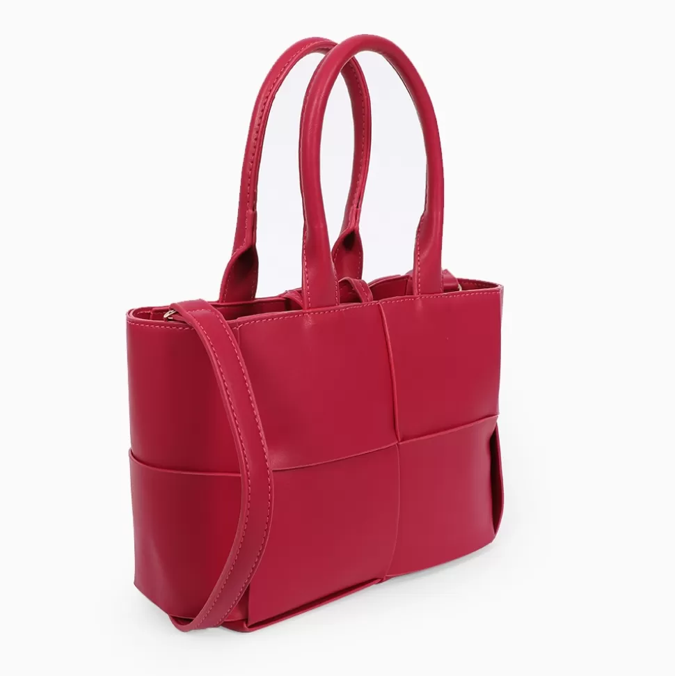 Bolso Bandolera Folli Follie - Diseño Cuadrado con Trenzas en Rojo para Mujer
