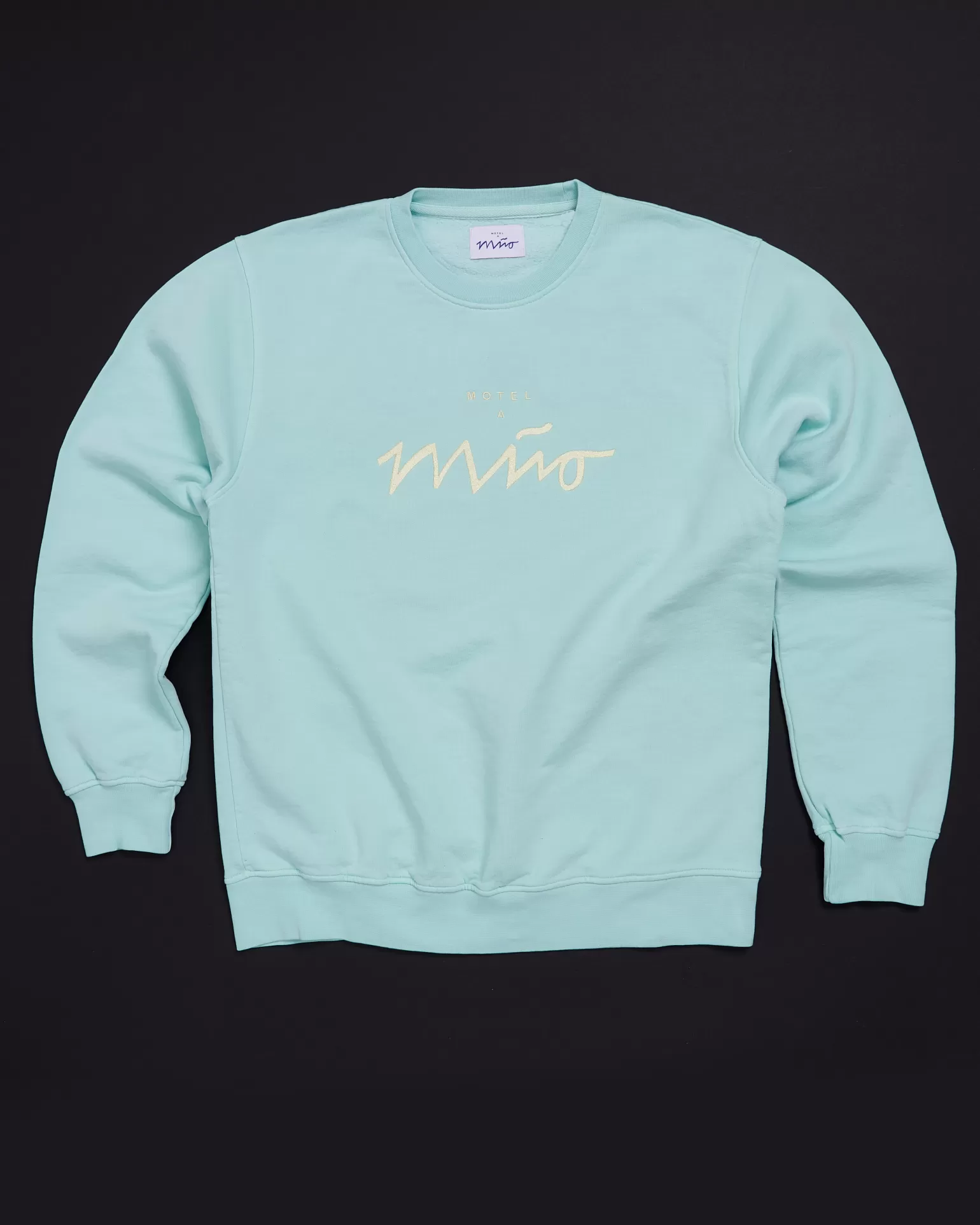 Sudaderas Hombre Baratas Cheap Motel x Miio - Amarillo Aqua y Verde Menta, Diseño Casual con Cuello Redondo