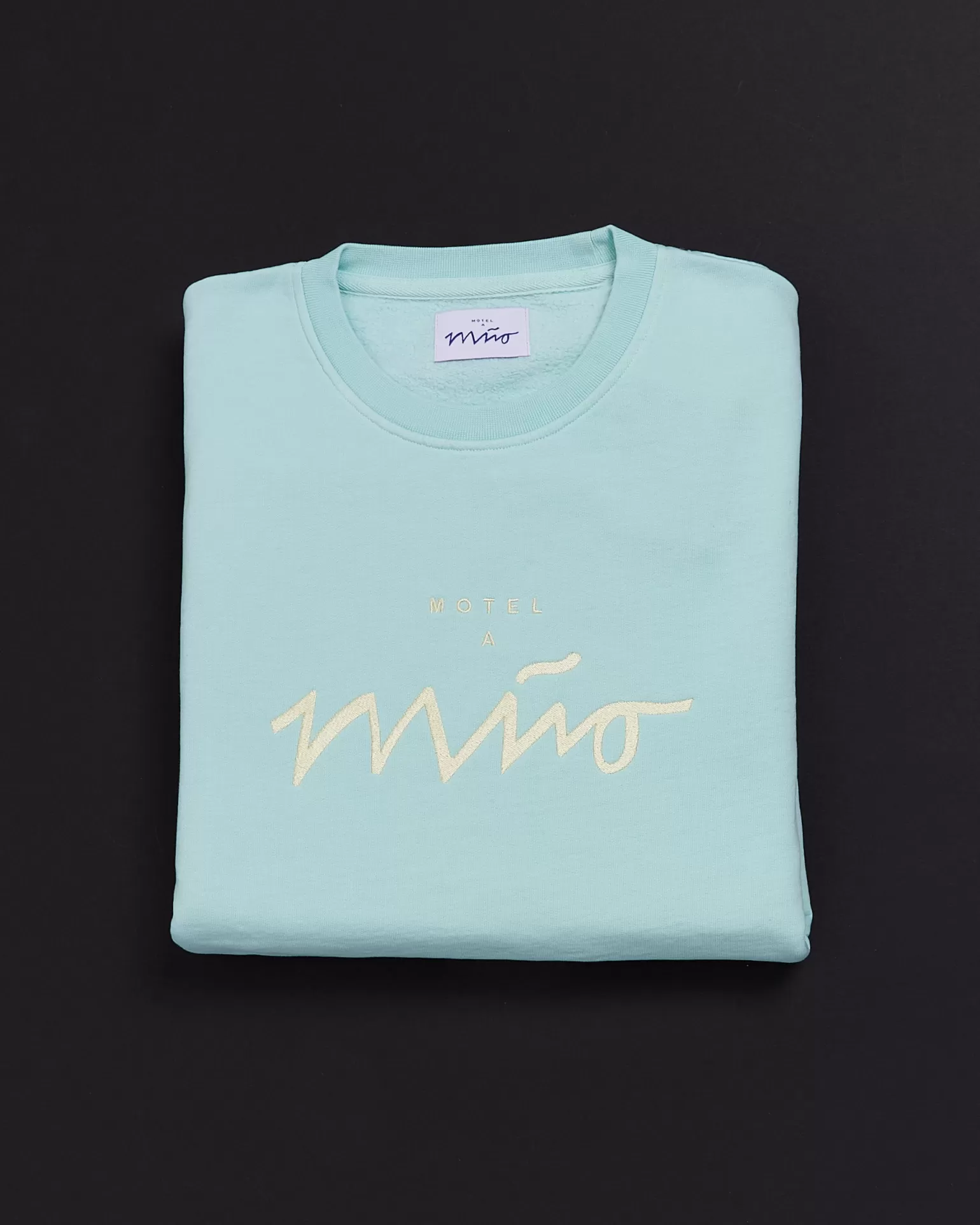Sudaderas Hombre Baratas Cheap Motel x Miio - Amarillo Aqua y Verde Menta, Diseño Casual con Cuello Redondo