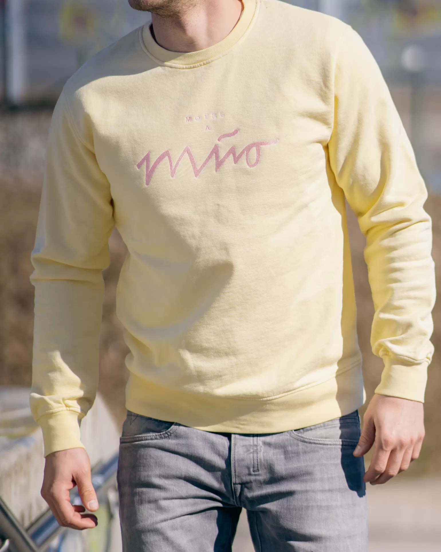 Sudadera Masculina Miio Fashion Motel - Rosa Amarillento y Tono Pastel