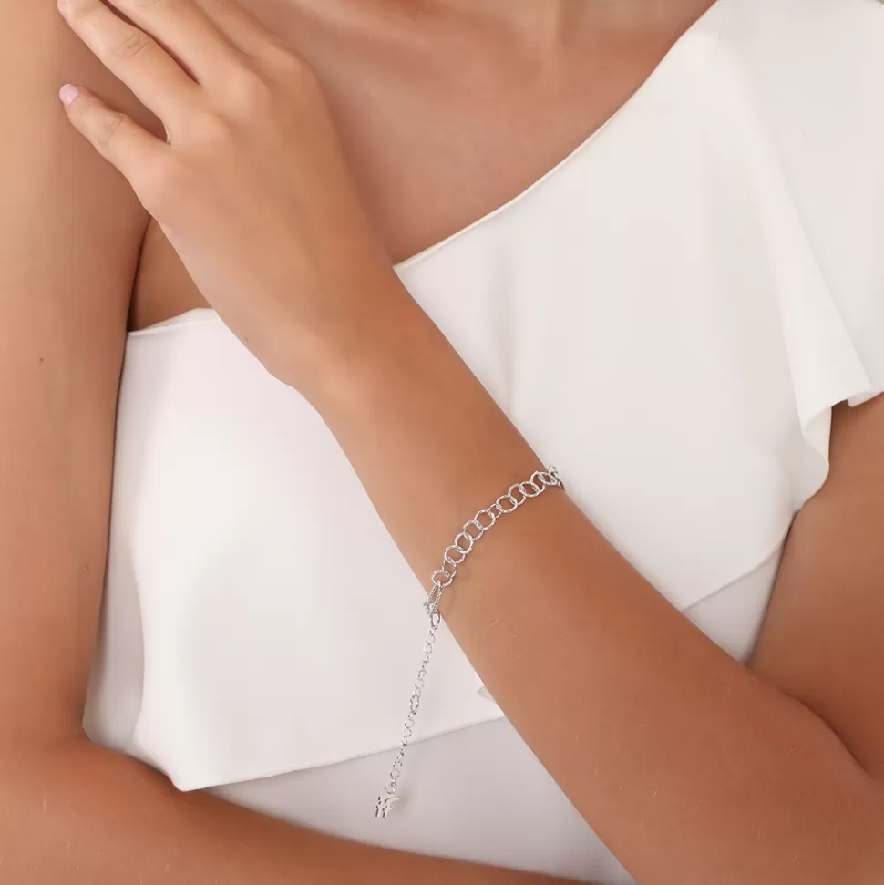 Pulsera Folli Follie para Mujer - Cadena Adictiva en Plata con Eslabones Detallados y Estilo Moderno