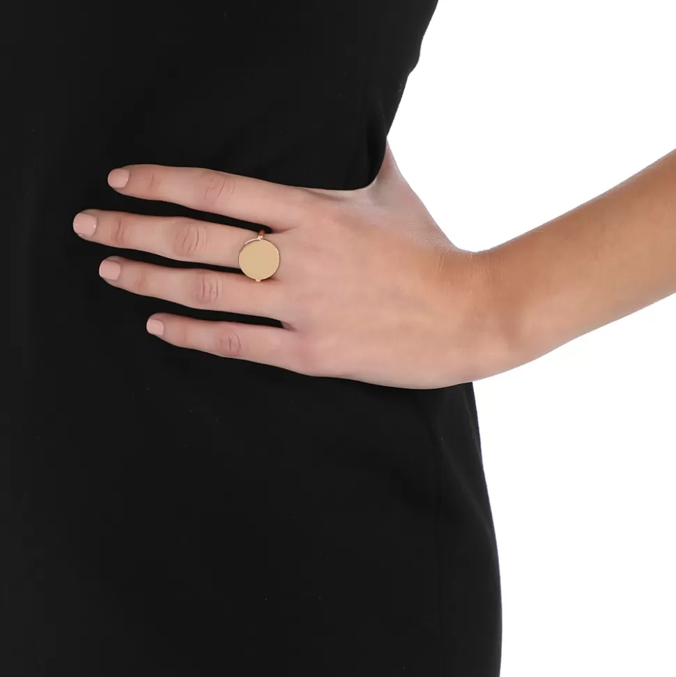 Anillo Folli Follie Dorado con Detalle Discal - Joyería Minimalista para Mujer con Acabado Brillante