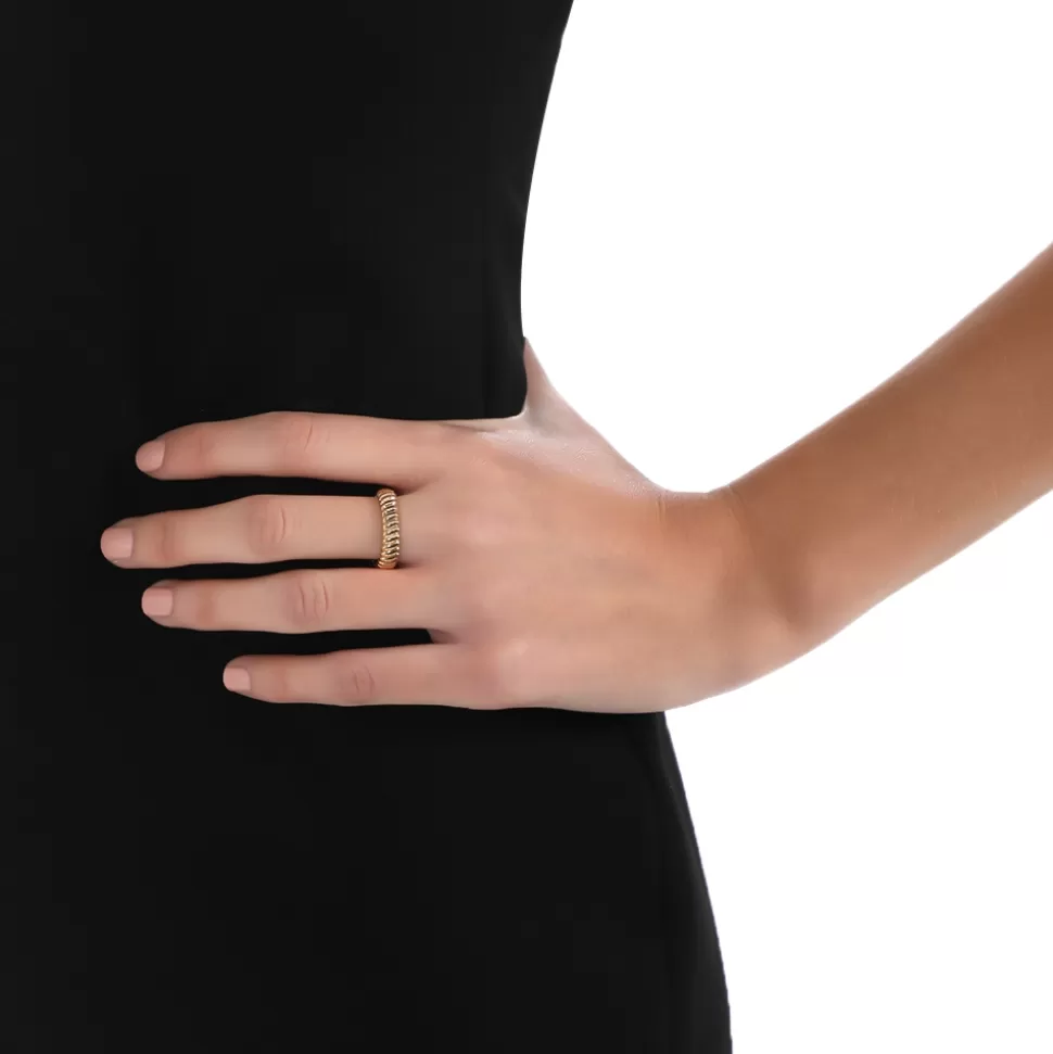 Anillo Folli Follie Mujer - Reflejo Minimalista en Oro con Diseño Robust