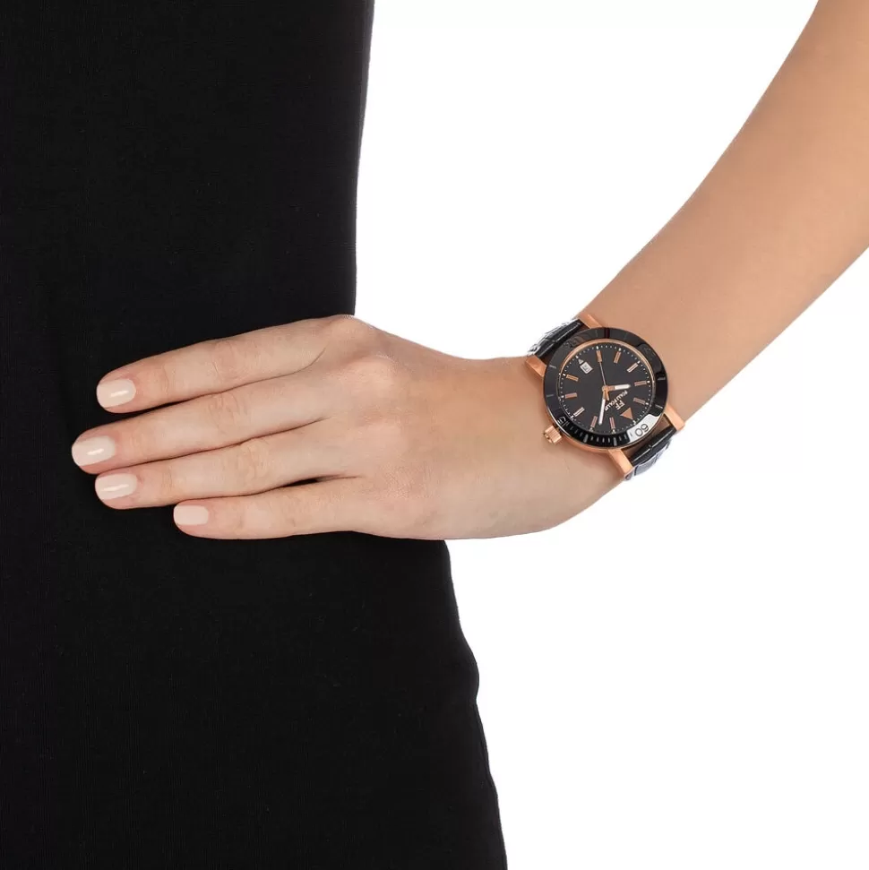 Reloj Folli Follie para Mujer - Correa de Cuero Auténtico con Esfera Cuadrada y Caja Grande | Elegancia Duradera en Cada Detalle