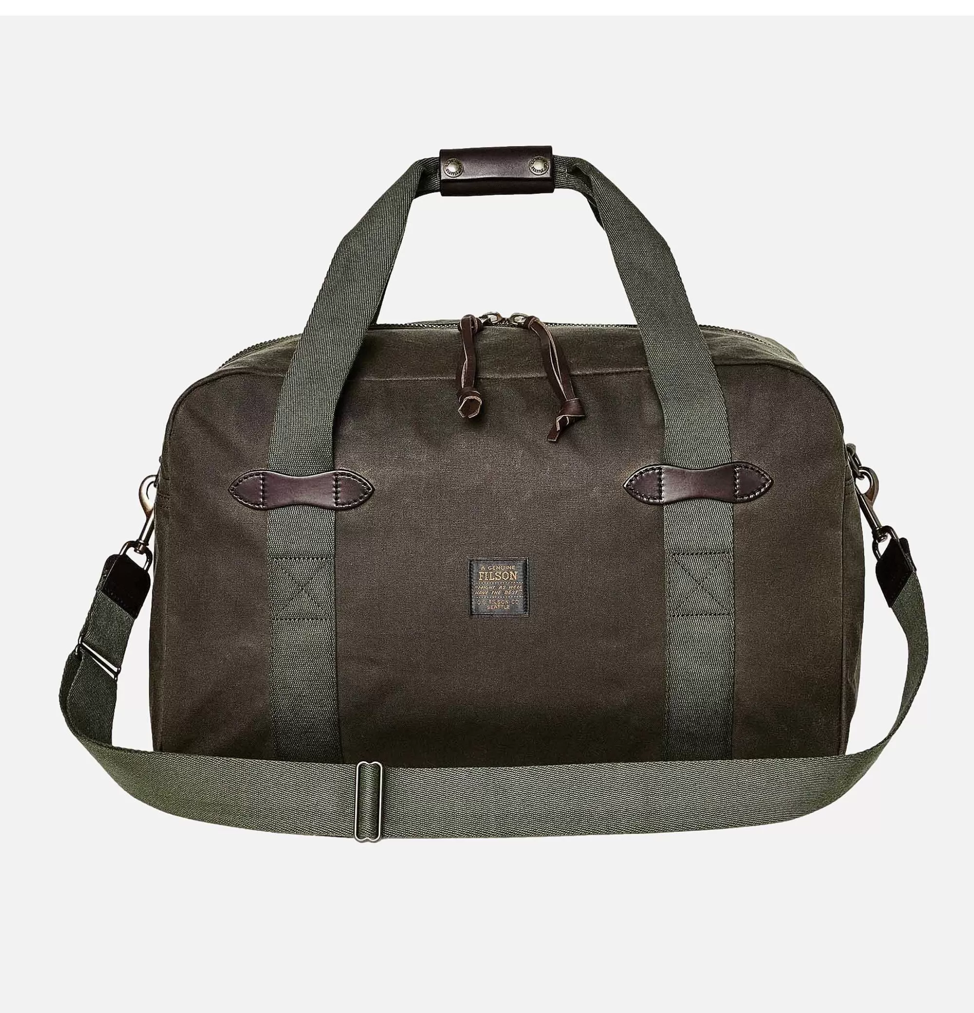 Bolso de Viaje Mediano en Lona Impermeable FILSON - Diseño Otter Green para Aventuras, Equipaje Duradero con Estilo Clásico