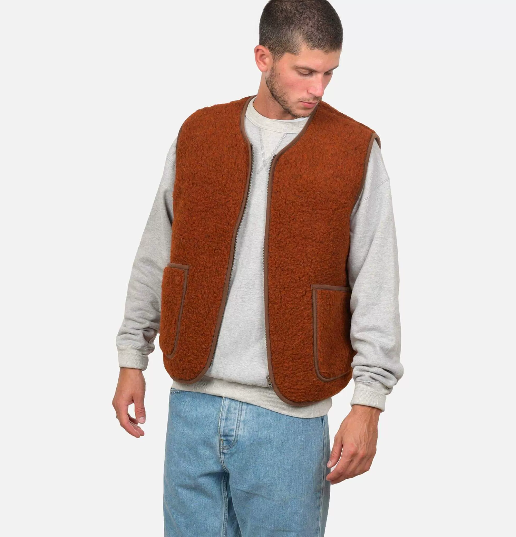 Chaqueta Abrigo acogedor Pepitco en color cognac - Colección de sudaderas y forros polares con estilo urbano