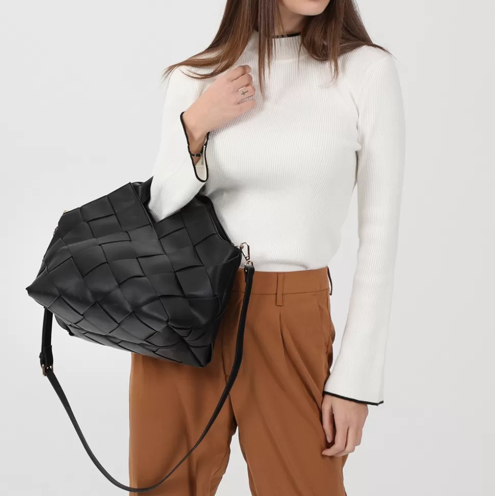 Folli Follie Bolso de Hombro para Mujer - Tejido Artesanal con Detalles Trenzados