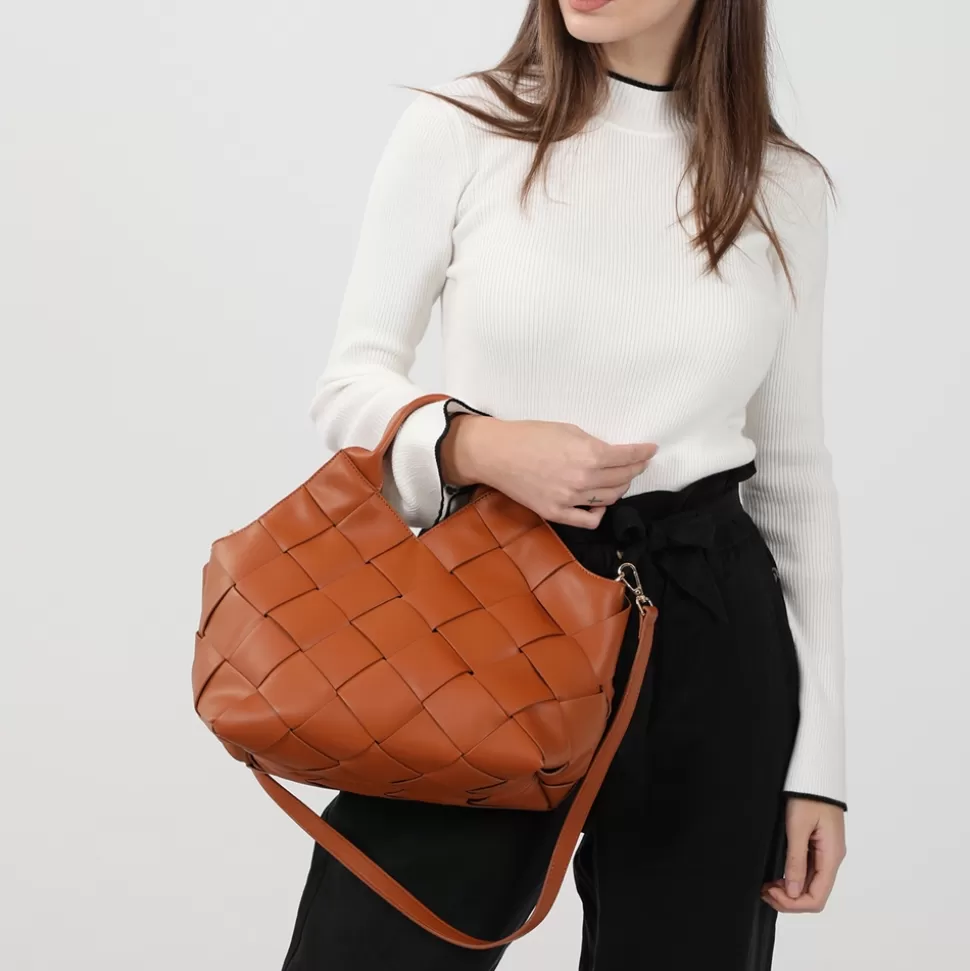 Bolso de Hombro Tejido Artesanal Folli Follie - Diseño Trenzado Elegante para Mujer