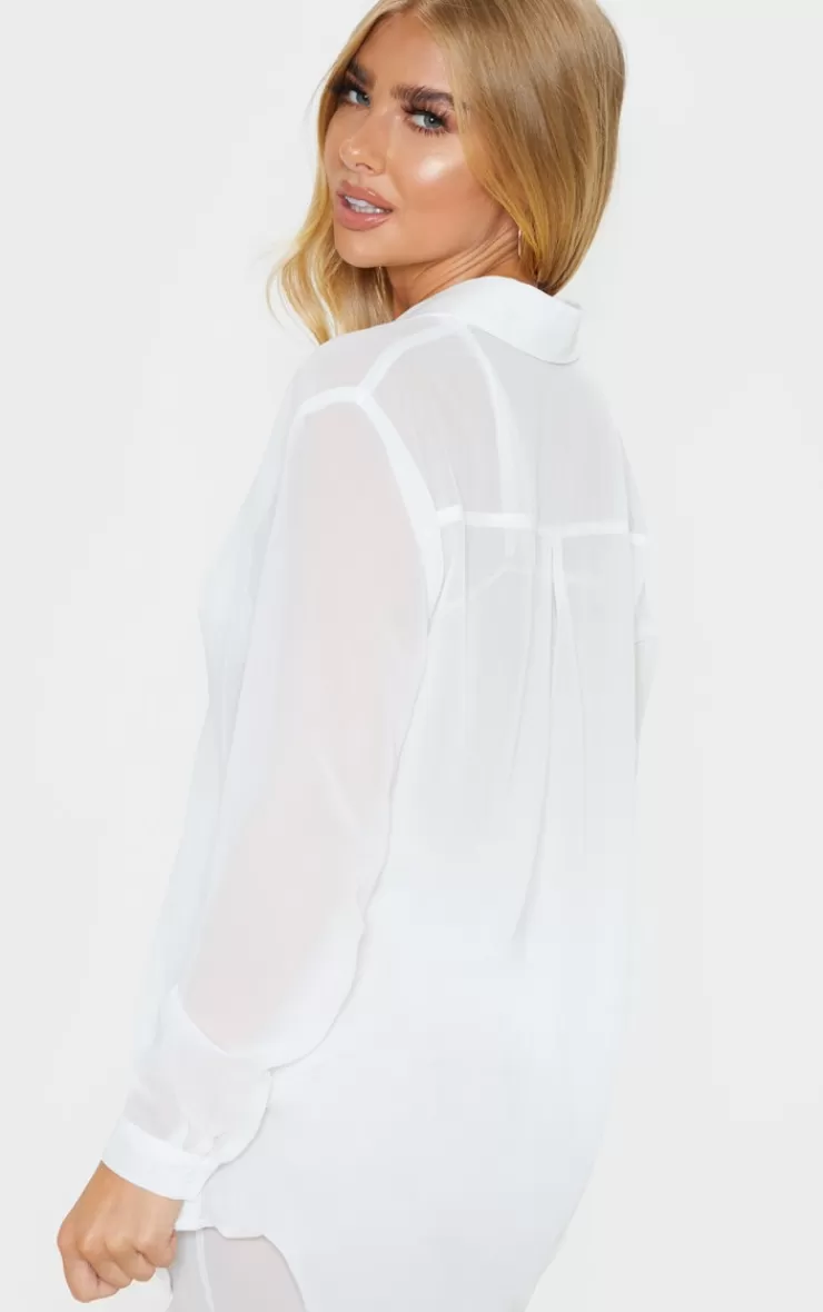 PrettyLittleThing  Chiffon Dip Hem Beach Shirt< Bachelorette Party