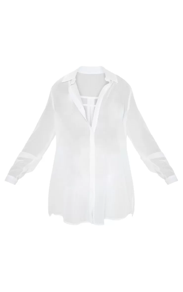 PrettyLittleThing  Chiffon Dip Hem Beach Shirt< Bachelorette Party