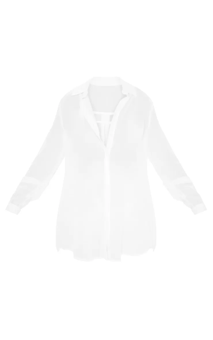 PrettyLittleThing  Chiffon Dip Hem Beach Shirt< Bachelorette Party