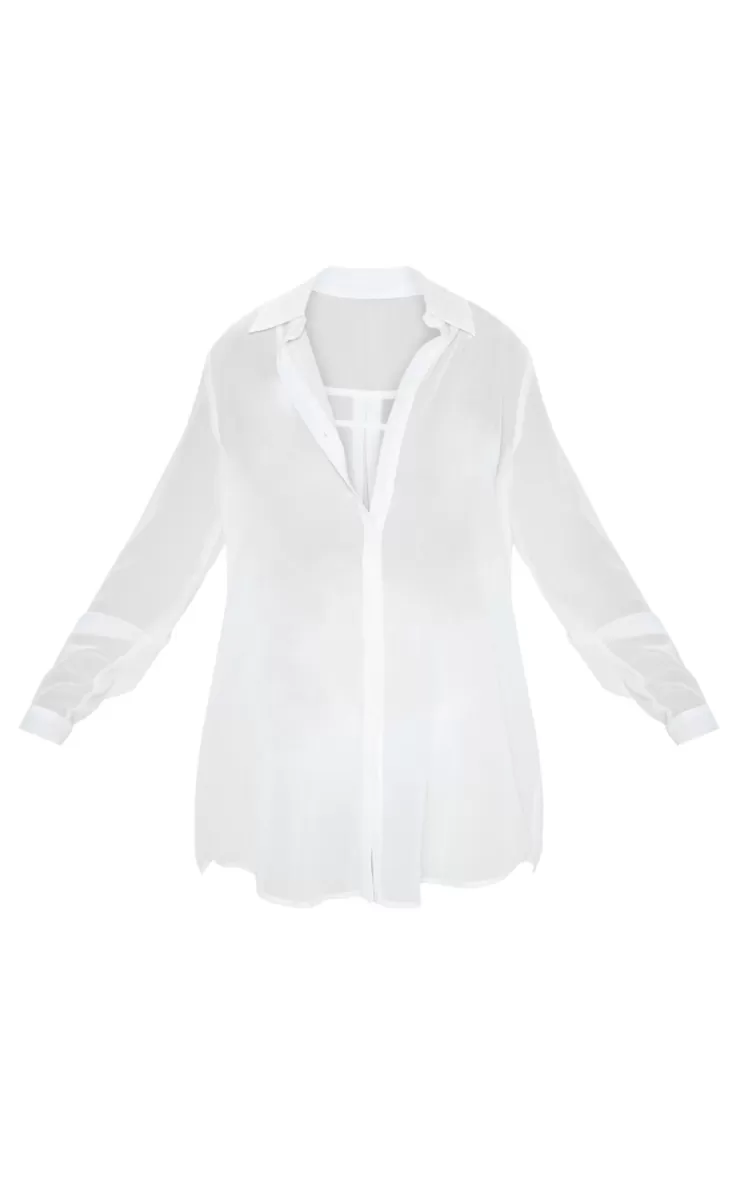 PrettyLittleThing  Chiffon Dip Hem Beach Shirt< Bachelorette Party