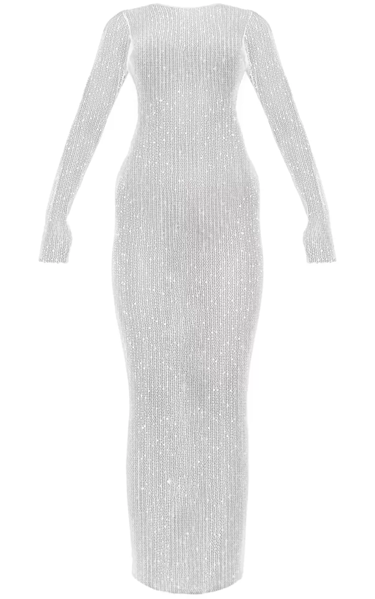 PrettyLittleThing  Crochet Knit Backless Maxi Beach Dress< Honeymoon Outfits
