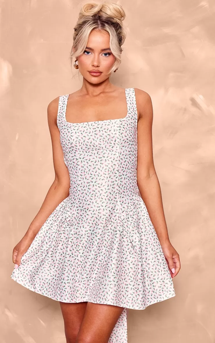 PrettyLittleThing  Bow Back Detail Skater Dress< Honeymoon Outfits