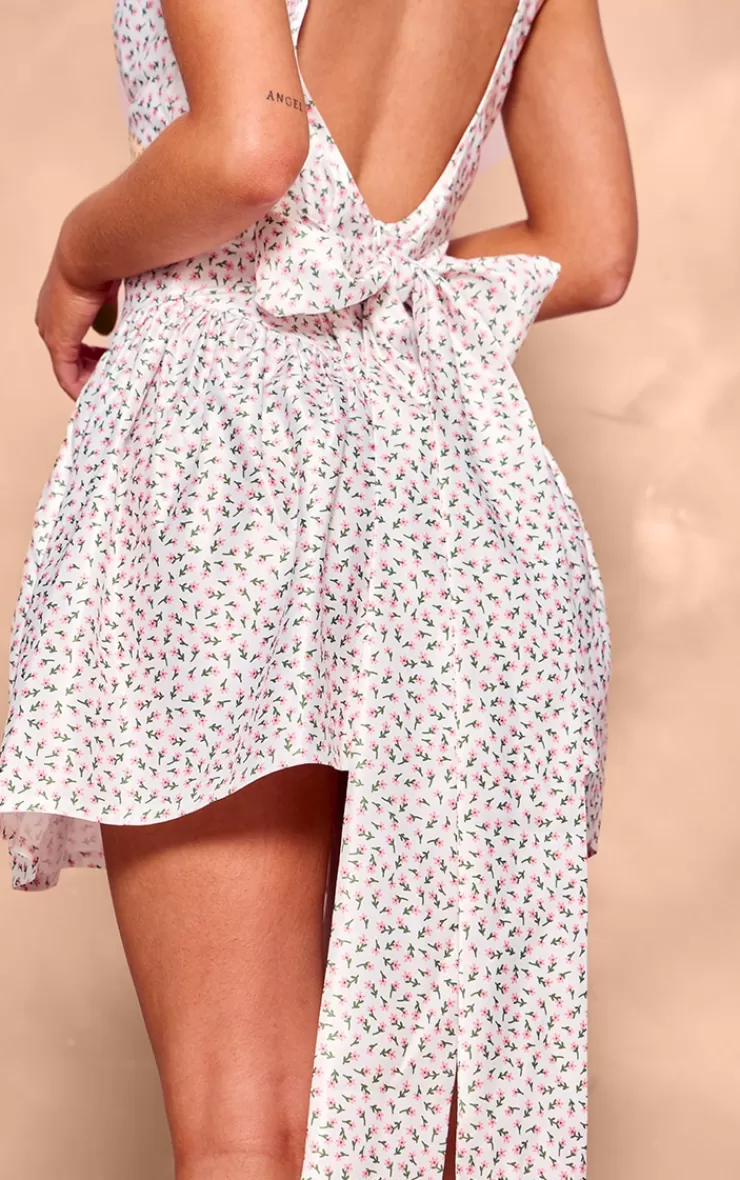 PrettyLittleThing  Bow Back Detail Skater Dress< Honeymoon Outfits