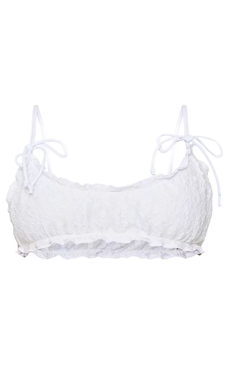 PrettyLittleThing  Lace Frill Bandeau Bikini Top< Honeymoon Outfits