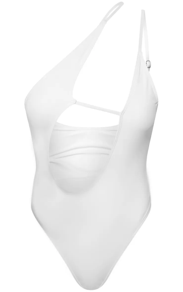 PrettyLittleThing  One Shoulder Cut Out Swimsuit< Honeymoon Outfits