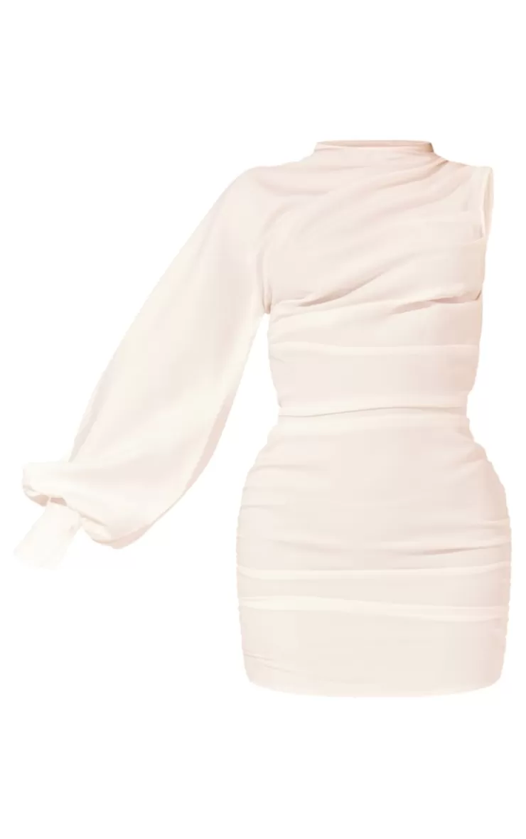 PrettyLittleThing  One Sleeve Ruched Woven Bodycon Dress< Honeymoon Outfits