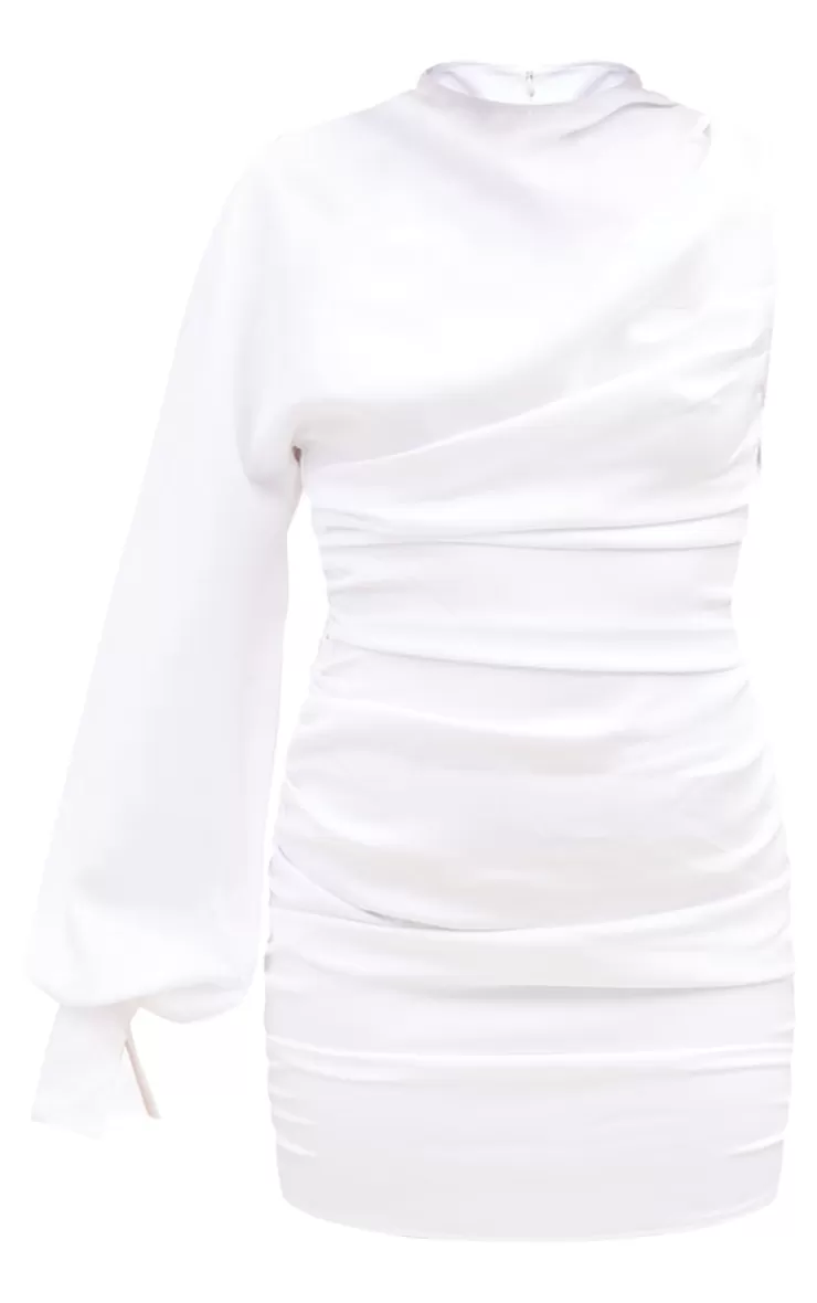 PrettyLittleThing  One Sleeve Ruched Woven Bodycon Dress< Honeymoon Outfits