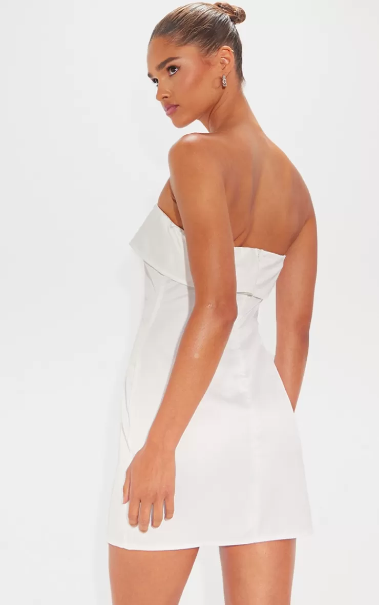 PrettyLittleThing  Satin Bandeau Fold Over Shift Dress< Honeymoon Outfits