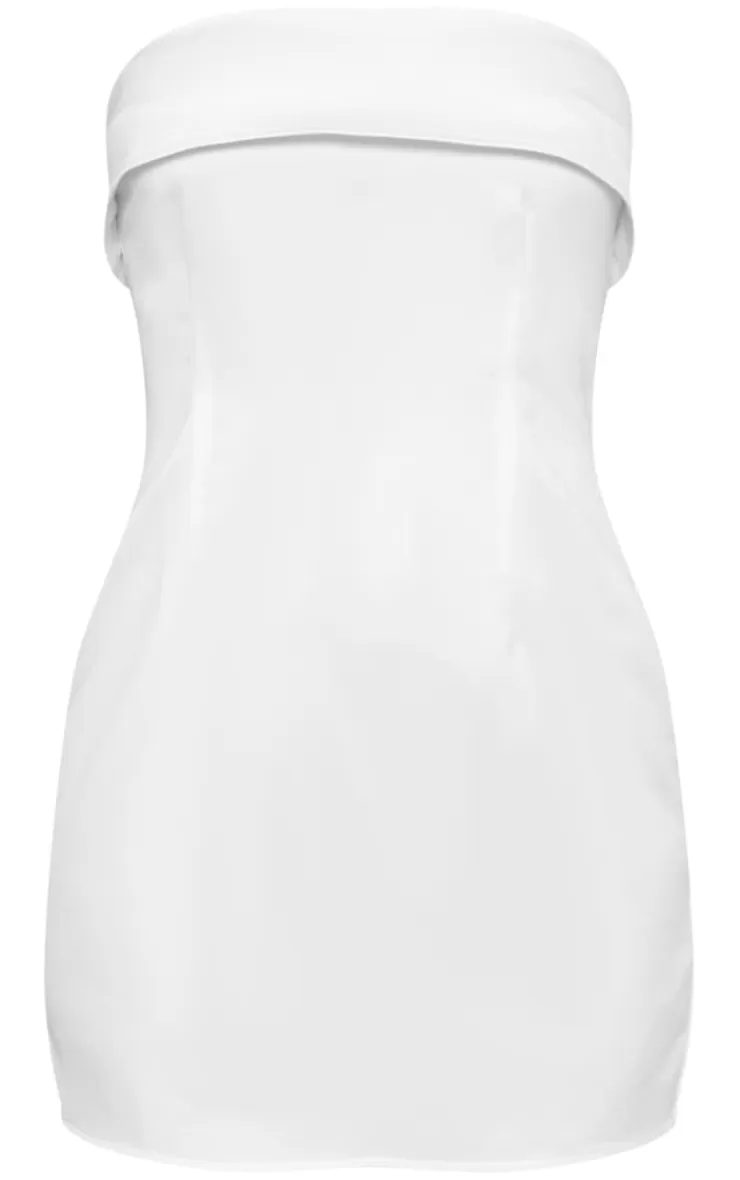 PrettyLittleThing  Satin Bandeau Fold Over Shift Dress< Honeymoon Outfits