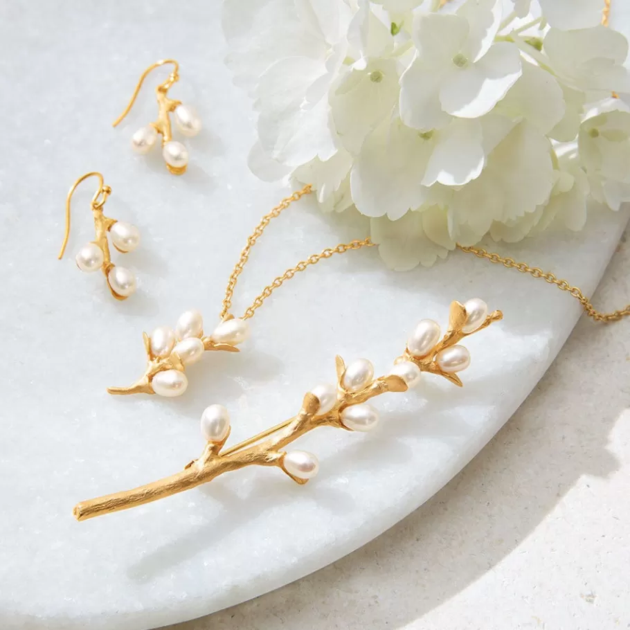 The Met Store Earrings*Willow Catkins Pearl Drop Earrings