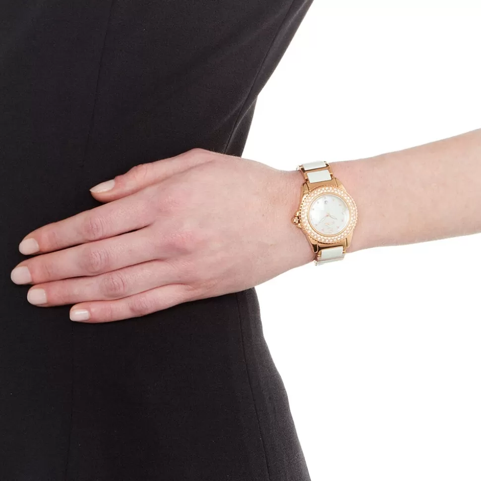 Reloj Blanco Invernal de Cerámica para Mujer - Colección Folli Follie Winter Wonders con Detalles Brillantes