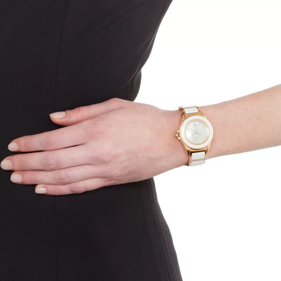 Reloj Blanco Invernal de Cerámica para Mujer - Colección Folli Follie Winter Wonders con Detalles Brillantes