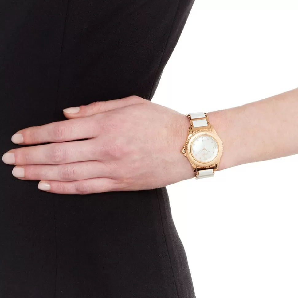 Reloj Blanco Invernal de Cerámica para Mujer - Colección Folli Follie Winter Wonders con Detalles Brillantes
