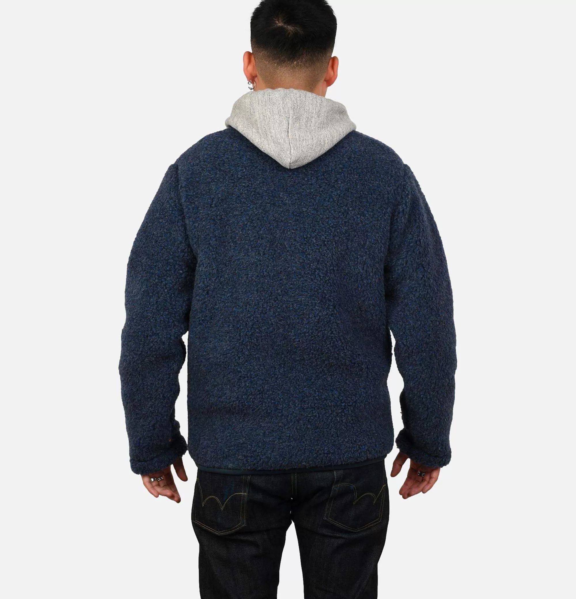Cárdigan deportivo con capucha y cremallera - Azul Marino / Conjunto en tejido polar para clima frío
